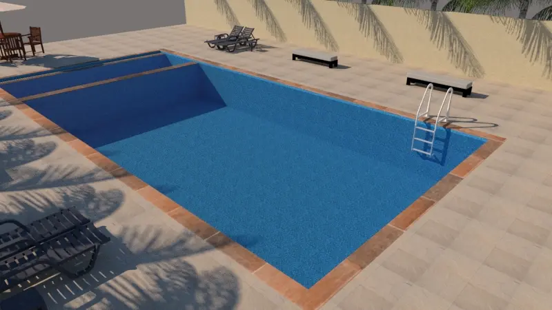 Pool technician cleaning a pool in Abu Dhabi